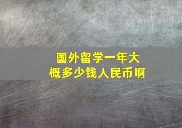 国外留学一年大概多少钱人民币啊