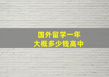 国外留学一年大概多少钱高中