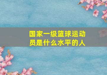 国家一级篮球运动员是什么水平的人