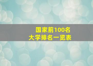 国家前100名大学排名一览表