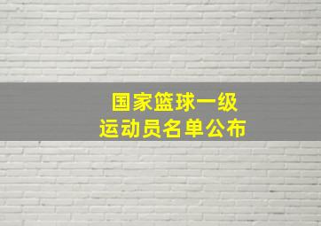 国家篮球一级运动员名单公布