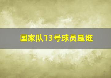 国家队13号球员是谁