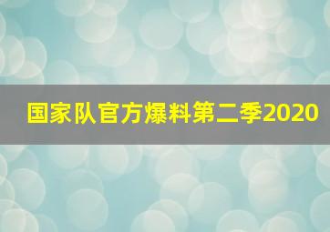 国家队官方爆料第二季2020