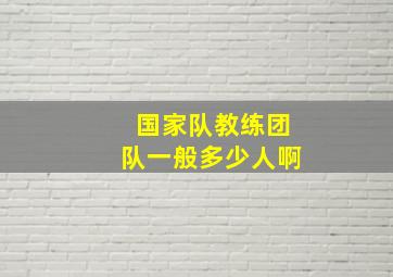 国家队教练团队一般多少人啊