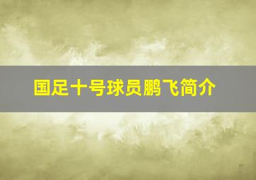 国足十号球员鹏飞简介