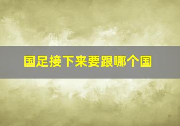 国足接下来要跟哪个国