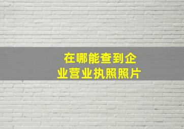 在哪能查到企业营业执照照片