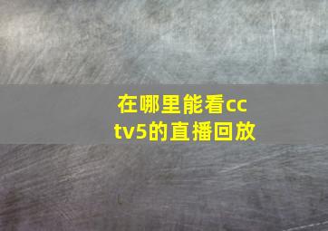 在哪里能看cctv5的直播回放