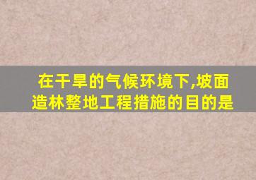 在干旱的气候环境下,坡面造林整地工程措施的目的是