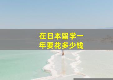 在日本留学一年要花多少钱