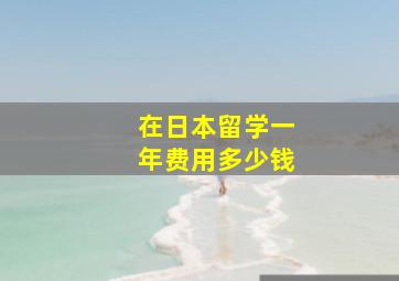 在日本留学一年费用多少钱