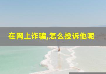 在网上诈骗,怎么投诉他呢