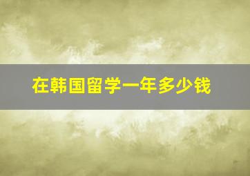 在韩国留学一年多少钱