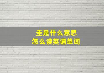 圭是什么意思怎么读英语单词