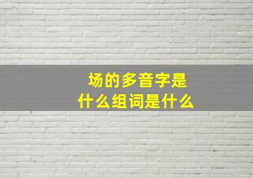 场的多音字是什么组词是什么