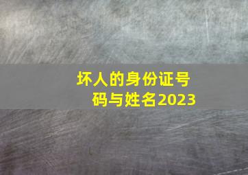 坏人的身份证号码与姓名2023