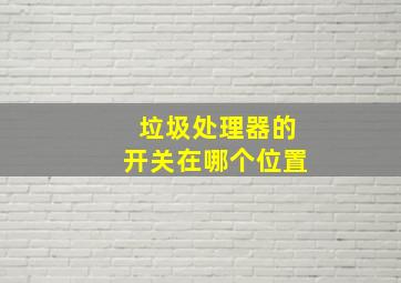 垃圾处理器的开关在哪个位置