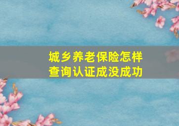 城乡养老保险怎样查询认证成没成功