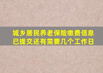 城乡居民养老保险缴费信息已提交还有需要几个工作日