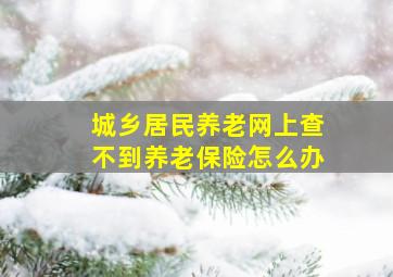 城乡居民养老网上查不到养老保险怎么办