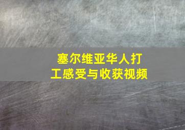 塞尔维亚华人打工感受与收获视频