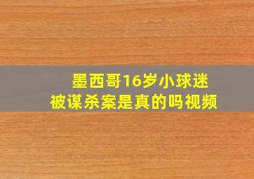 墨西哥16岁小球迷被谋杀案是真的吗视频