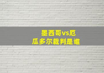 墨西哥vs厄瓜多尔裁判是谁