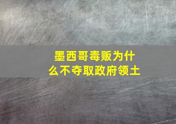 墨西哥毒贩为什么不夺取政府领土