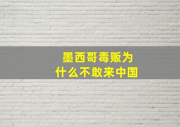 墨西哥毒贩为什么不敢来中国