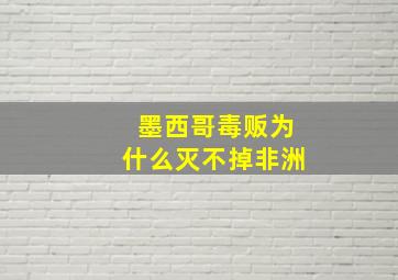 墨西哥毒贩为什么灭不掉非洲