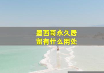 墨西哥永久居留有什么用处