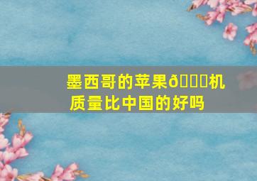 墨西哥的苹果👋机质量比中国的好吗