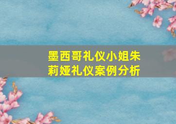 墨西哥礼仪小姐朱莉娅礼仪案例分析