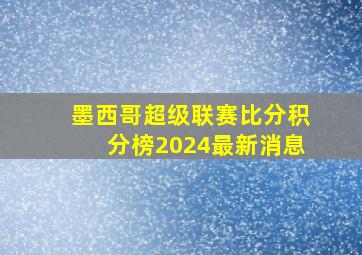 墨西哥超级联赛比分积分榜2024最新消息