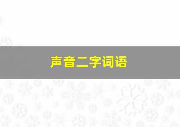 声音二字词语