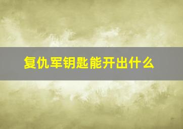 复仇军钥匙能开出什么