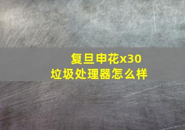 复旦申花x30垃圾处理器怎么样