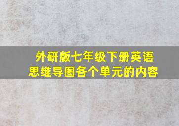 外研版七年级下册英语思维导图各个单元的内容