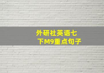 外研社英语七下M9重点句子