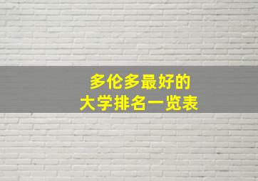 多伦多最好的大学排名一览表