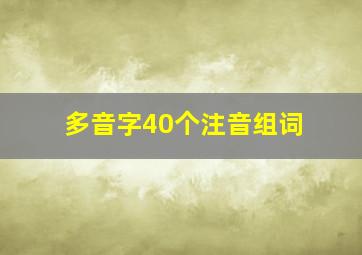 多音字40个注音组词