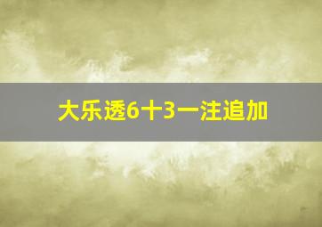 大乐透6十3一注追加