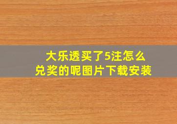 大乐透买了5注怎么兑奖的呢图片下载安装