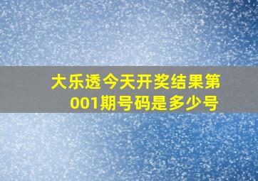 大乐透今天开奖结果第001期号码是多少号