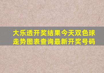 大乐透开奖结果今天双色球走势图表查询最新开奖号码