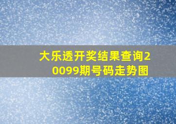 大乐透开奖结果查询20099期号码走势图