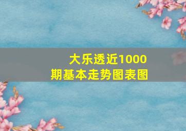 大乐透近1000期基本走势图表图