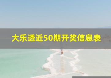 大乐透近50期开奖信息表