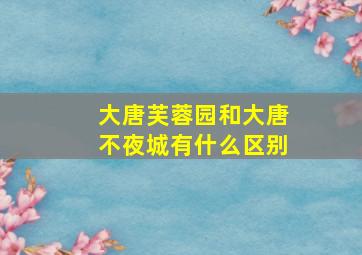 大唐芙蓉园和大唐不夜城有什么区别