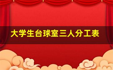 大学生台球室三人分工表